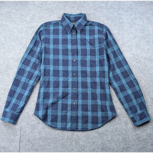 CC Filson Flannel Shirt Womens Small Plaid Button Up Blue Utility Outdoors Hike